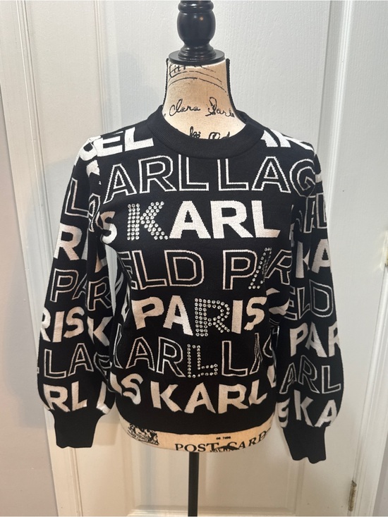 Karl Lagerfeld Sweaters - Karl Lagerfeld Paris Logo Embellished NWT Women’s Medium Sweater- $60